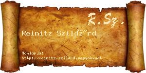 Reinitz Szilárd névjegykártya
